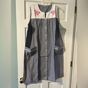 embroidered cotton house dress size small